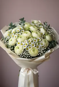 Ranunculus alb verde
